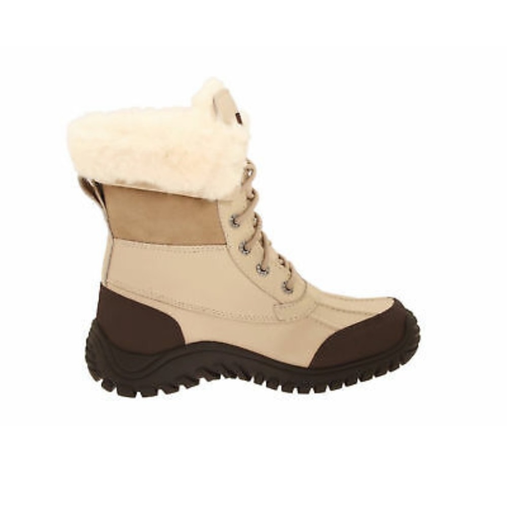 UGG BOOT ADIRONDACK II VIBRAM WATERPROOF SNOW SAND CREAM TAN Cute size 6 ladies